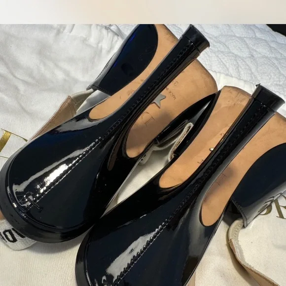 Dior Black Patent Leather Slingback Heels - Picture 5 of 6